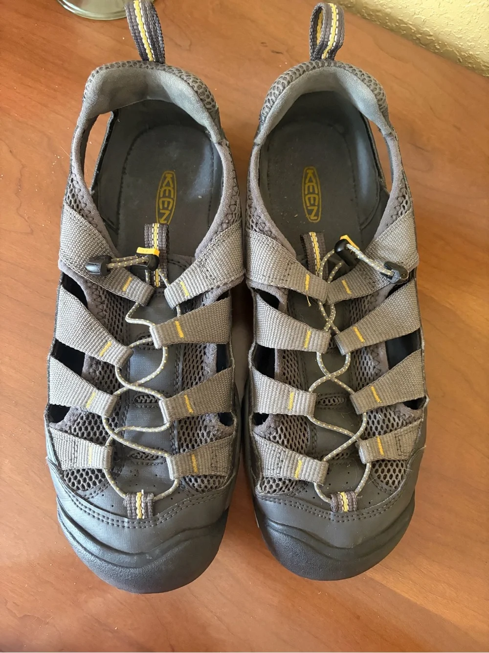 Keen Black Shoe with Yellow Logo Accent